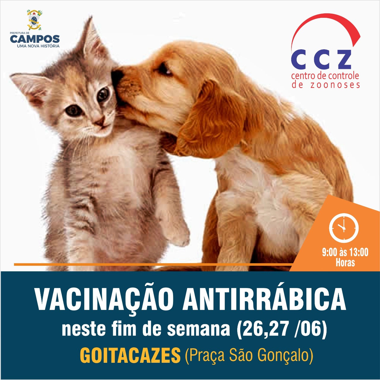 O Centro de Controle de Zoonoses de Campos, estará levando ao distrito de Goitacazes, o projeto ‘’CCZ perto de você’’