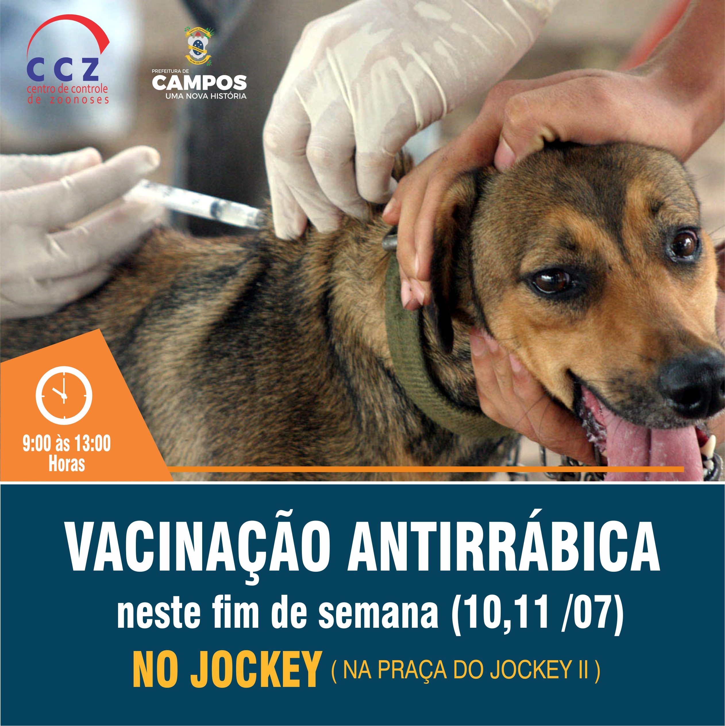 CCZ realiza mais uma etapa da campanha antirrábica neste final de semana no bairro Jockey II